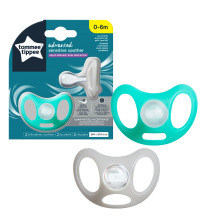 Suzeta Sensitive Tommee Tippee, 0-6 luni, Alb / Turcoaz, 2 buc